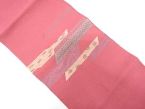 アンティーク　横段に菊・笹模様織り出し名古屋帯（着用可）